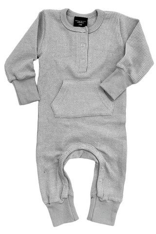 Little Bipsy Thermal L/S Romper - Grey, Little Bipsy Collection, Gender Neutral, JAN23, Little Bipsy, Little Bipsy  Thermal L/S Romper, Little Bipsy  Thermal Long Sleeve Romper, Little Bipsy 