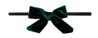 Baby Bling Forest Green / Black Velvet Bow Skinny Headband, Baby Bling, Baby Baby Bling Headbands, Baby Bling, Baby Bling Black Band  Skinny Headband, Baby Bling Forest Green / Black Velvet B