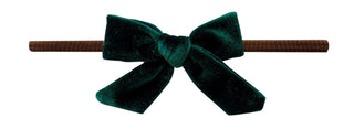 Baby Bling Forest Green / Brown Velvet Bow Skinny Headband, Baby Bling, Baby Baby Bling Headbands, Baby Bling, Baby Bling Brown Band Skinny Headband, Baby Bling Forest Green / Brown Velvet Bo