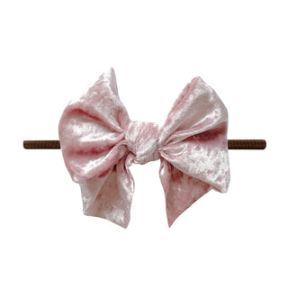 Baby Bling Ballet Pink / Brown Crushed Velvet FAB Skinny Headband, Baby Bling, Baby Bling, Baby Bling Ballet Pink, Baby Bling Ballet Pink / Brown Crushed Velvet FAB Skinny Headband, Baby Blin