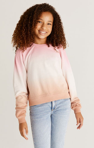 Z Supply Girls Jonah Sunset Sweatshirt - Flamingo, Z Supply, CM22, JAN23, Top, Tween Girl, tween girls, Tween Girls Clothing, Z Supply, Z Supply Girls, Z Supply Girls Jonah Sunset Sweatshirt,