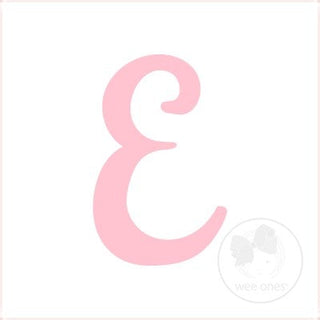 Medium White w/Light Pink Monogram Hair Bow on Clippie, Wee Ones, Alligator Clip, Alligator Clip Hair Bow, cf-type-hair-bow, cf-vendor-wee-ones, Clippie, Grosgrain, Hair Bow, Initial, Initial