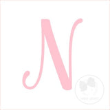 Medium White w/Light Pink Monogram Hair Bow on Clippie, Wee Ones, Alligator Clip, Alligator Clip Hair Bow, cf-type-hair-bow, cf-vendor-wee-ones, Clippie, Grosgrain, Hair Bow, Initial, Initial