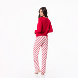 KicKee Pants Strawberry Candy Cane Stripe Women's L/S Loosey Goosey Tee & Pant Set, KicKee Pants, All Things Holiday, CM22, Jolly Holiday Sale, KicKee, KicKee Pants, KicKee Pants Winter Celeb