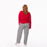 KicKee Pants Midnight Holiday Plaid Women's L/S Loosey Goosey Tee & Pant Set, KicKee Pants, All Things Holiday, cf-size-large, cf-size-xlarge, cf-type-womens-pajama-set, cf-vendor-kickee-pant