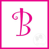 Medium White w/Shocking Pink Initial Hair Bow on Clippie, Wee Ones, Alligator Clip, Alligator Clip Hair Bow, cf-type-hair-bow, cf-vendor-wee-ones, Clippie, CM22, Grosgrain, Hair Bow, Initial,