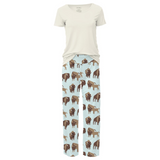 KicKee Pants Fresh Air Bison Women's S/S Loosey Goosey Tee & Pajama Pants Set, KicKee Pants, CM22, Fresh Air Bison, KicKee, KicKee Pants, KP Road Trip, Shorts - Basically Bows & Bowties