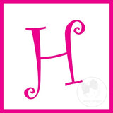 Medium White w/Shocking Pink Initial Hair Bow on Clippie, Wee Ones, Alligator Clip, Alligator Clip Hair Bow, cf-type-hair-bow, cf-vendor-wee-ones, Clippie, CM22, Grosgrain, Hair Bow, Initial,