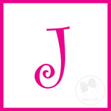 Medium White w/Shocking Pink Initial Hair Bow on Clippie, Wee Ones, Alligator Clip, Alligator Clip Hair Bow, cf-type-hair-bow, cf-vendor-wee-ones, Clippie, CM22, Grosgrain, Hair Bow, Initial,