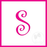Medium White w/Shocking Pink Initial Hair Bow on Clippie, Wee Ones, Alligator Clip, Alligator Clip Hair Bow, cf-type-hair-bow, cf-vendor-wee-ones, Clippie, CM22, Grosgrain, Hair Bow, Initial,