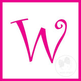Medium White w/Shocking Pink Initial Hair Bow on Clippie, Wee Ones, Alligator Clip, Alligator Clip Hair Bow, cf-type-hair-bow, cf-vendor-wee-ones, Clippie, CM22, Grosgrain, Hair Bow, Initial,