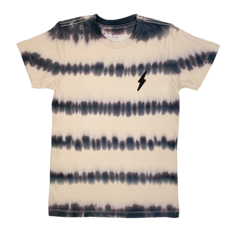 Tiny Whales Wild Child Sand / Faded Black Tie Dye S/S Tee, Tiny Whales, Boys, Boys Clothing, cf-size-10y, cf-type-shirt, cf-vendor-tiny-whales, Made in the USA, Short Sleeve Tee, Tie Dye, Tin