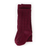 Little Stocking Co Cable Knit Tights - Wine, Little Stocking Co, Cable Knit Tights, cf-size-0-6-months, cf-size-1-2y, cf-size-3-4y, cf-size-5-6y, cf-size-6-12-months, cf-type-tights, cf-vendo