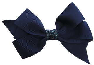 XLarge Grosgrain Hair Bow w/Swarovski Crystals on Clippie, Bari Lynn, Alligator Clip, Alligator Clip Hair Bow, cf-type-hair-bow, cf-vendor-bari-lynn, Grosgrain, Hair Bow, Hair Bow on Clippie,