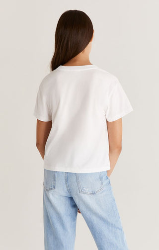 Z Supply Girls Good Vibe Tribe Tee - White, Z Supply, JAN23, Top, Tween Girl, tween girls, Tween Girls Clothing, Z Supply, Z Supply Girls, Z Supply Girls Good Vibe Tribe Tee, Z Supply Girls T