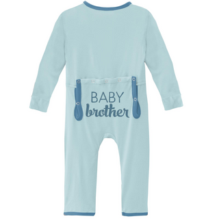 KicKee Pants Applique Coverall with Zipper - Spring Sky Baby Brother, KicKee Pants, Applique Coverall, Baby Brother, Brother Coverall, Brother PAjamas, cf-size-3-6-months, cf-type-coverall, c