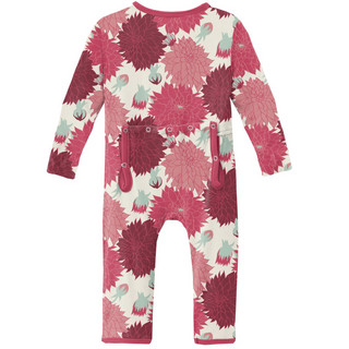KicKee Pants Natural Dahlias Coverall with Zipper, KicKee Pants, CM22, Coverall, Coverall with Zipper, KicKee, KicKee Coverall, KicKee Pants, KicKee Pants County Fair, KicKee Pants Coverall, 