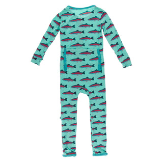 KicKee Pants Glass Rainbow Trout Coverall with Zipper, KicKee Pants, Coverall, Coverall with Zipper, Coveralls, Fitted Coverall, KciKee Coverall, KicKee, KicKee Coverall, KicKee Pants, KicKee