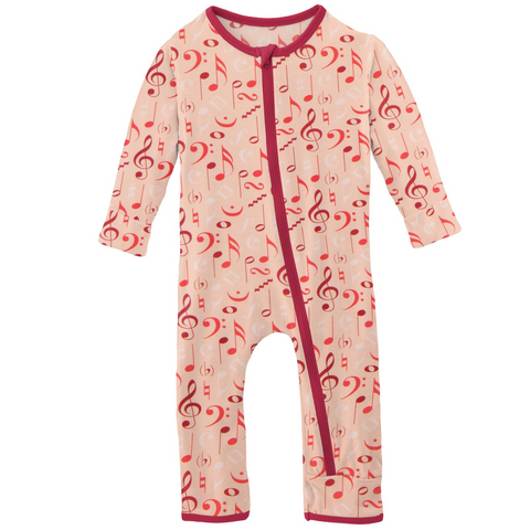 KicKee Pants Peach Blossom Music Class Coverall with Zipper, KicKee Pants, cf-size-18-24-months, cf-type-coverall, cf-vendor-kickee-pants, CM22, Coverall, Coverall with Zipper, Coveralls, Fit