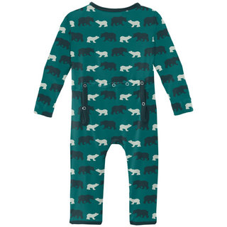 KicKee Pants Cedar Brown Bear Coverall with Zipper, KicKee Pants, All Things Holiday, Christmas, Christmas Coverall, Christmas Pajama, Christmas Pajamas, Coverall, Coverall with Zipper, Cover