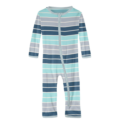 KicKee Pants Sport Stripe Coverall with Zipper, KicKee Pants, cf-size-12-18-months, cf-size-3t, cf-type-coverall, cf-vendor-kickee-pants, CM22, Coverall, Coverall with Zipper, Coveralls, Fitt