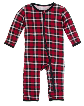 KicKee Pants Crimson 2020 Holiday Plaid Coverall with Zipper, KicKee Pants, All Things Holiday, Christmas, Christmas Coverall, Christmas Pajama, Christmas Pajamas, CM22, Coverall, Coverall wi