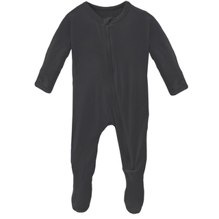 KicKee Pants Solid Slate Footie with Zipper, KicKee Pants, CM22, Footie, Footie with Zipper, KicKee, KicKee Footie, KicKee Footie with Zipper, KicKee Pants, KicKee Pants County Fair, KicKee P