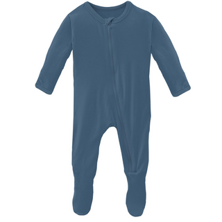 KicKee Pants Solid Twilight Footie with Zipper, KicKee Pants, CM22, Footie, Footie with Zipper, KicKee, KicKee Footie, KicKee Footie with Zipper, KicKee Pants, KicKee Pants Footie, KicKee Pan