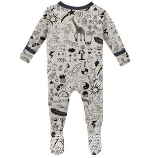 KicKee Pants Doodles Footie with Zipper, KicKee Pants, CM22, Footie, Footie with Zipper, KicKee, KicKee Footie, KicKee Footie with Zipper, KicKee Pants, KicKee Pants Doodles, KicKee Pants Doo