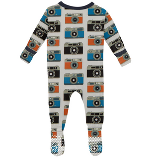 KicKee Pants Mom's Camera Footie with Zipper, KicKee Pants, CM22, Footie, Footie with Zipper, KicKee, KicKee Footie, KicKee Footie with Zipper, KicKee Pants, KicKee Pants First Day of School,