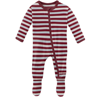 KicKee Pants Playground Stripe Footie with Zipper, KicKee Pants, CM22, Footie, Footie with Zipper, KicKee, KicKee Footie, KicKee Footie with Zipper, KicKee Pants, KicKee Pants First Day of Sc