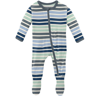 KicKee Pants Fairground Stripe Footie with Zipper, KicKee Pants, CM22, Footie, Footie with Zipper, KicKee, KicKee Footie, KicKee Footie with Zipper, KicKee Pants, KicKee Pants County Fair, Ki