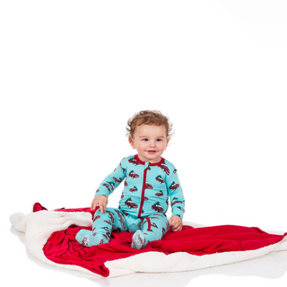 KicKee Pants Iceberg Trucks and Trees Footie with Zipper, KicKee Pants, All Things Holiday, Christmas, Christmas Footie, Christmas Pajama, Christmas Pajamas, Iceberg Trucks & tress, Iceberg T
