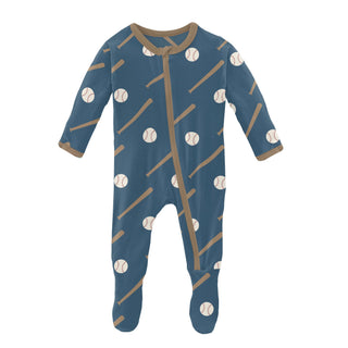 KicKee Pants Deep Sea Baseball Footie with Zipper, KicKee Pants, CM22, Footie, Footie with Zipper, KicKee, KicKee Footie, KicKee Footie with Zipper, KicKee Pants, KicKee Pants Deep Sea Baseba