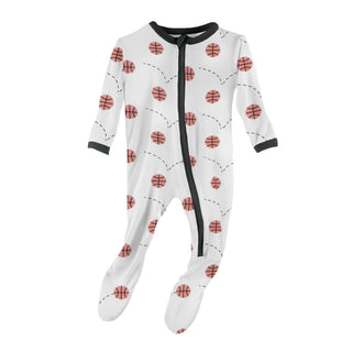KicKee Pants Natural Basketball Footie with Zipper, KicKee Pants, CM22, Footie, Footie with Zipper, KicKee, KicKee Footie, KicKee Footie with Zipper, KicKee Pants, KicKee Pants Footie, KicKee