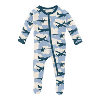 KicKee Pants Pond Airplanes Footie with Zipper, KicKee Pants, Footie with Zipper, KicKee, KicKee Footie, KicKee Footie with Zipper, KicKee Pants Anniversary Spring  23, kickee pants footie, K