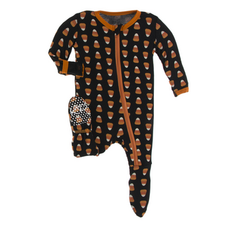 KicKee Pants Midnight Candy Corn Footie with Zipper, KicKee Pants, Candy Corn, Halloween, Halloween Footie, Halloween Pajamas, Halloween Spooky Sale, KicKee, KicKee Pants, KicKee Pants Everyd