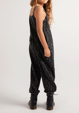 Z Supply Girls Spencer Leo Jumper - Black, Z Supply, Animal Print Romper, JAN23, Leopard, Leopard Romper, Tween Girl, tween girls, Tween Girls Clothing, Z Supply, Z Supply Girls, Z Supply Gir