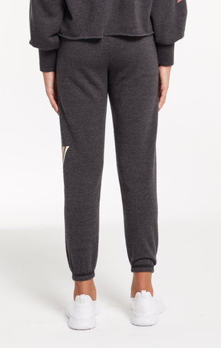 Z Supply Girls Addie Bolt Jogger - Washed Black, Z Supply, JAN23, Lightning Bolt, Tween Girl, tween girls, Tween Girls Clothing, Z Supply, Z Supply Girls, Z Supply Girls Addie Bolt Jogger, Z 