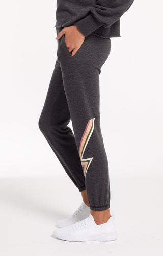 Z Supply Girls Addie Bolt Jogger - Washed Black, Z Supply, JAN23, Lightning Bolt, Tween Girl, tween girls, Tween Girls Clothing, Z Supply, Z Supply Girls, Z Supply Girls Addie Bolt Jogger, Z 