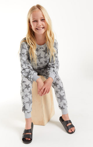 Z Supply Girls Camo Star Slub Jogger - Heather Grey, Z Supply, cf-size-large-12-14, cf-type-pants, cf-vendor-z-supply, JAN23, Tween Girl, tween girls, Tween Girls Clothing, Z Supply, Z Supply