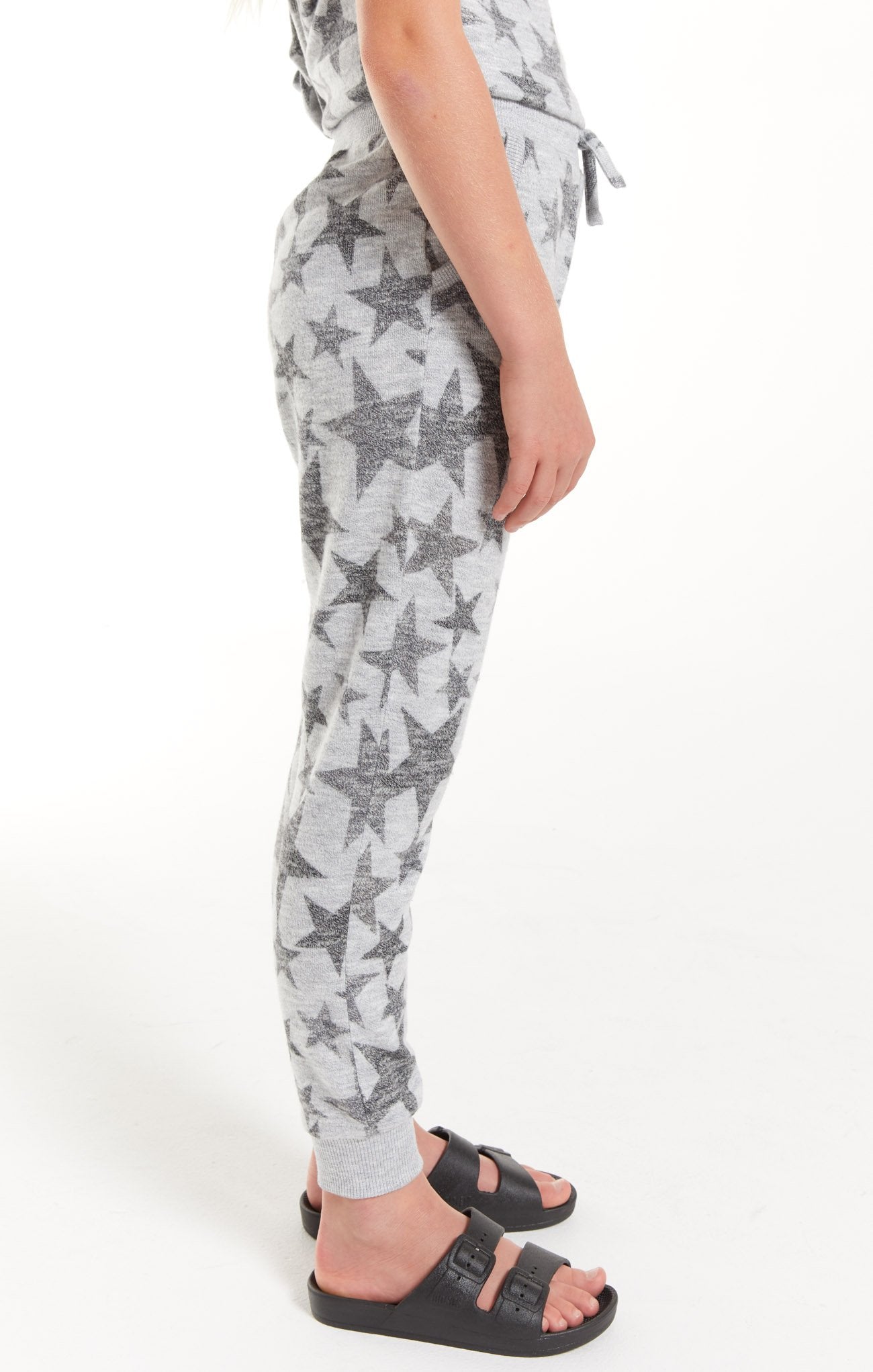 Z Supply Girls Camo Star Slub Jogger Heather Grey Basically Bows Bowties