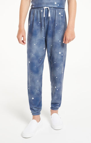Z Supply Girls Dorm Room Star Jogger - Dusty Denim, Z Supply, Dusty Denim, JAN23, Tween Girl, tween girls, Tween Girls Clothing, Z Supply, Z Supply Girls, Z Supply Girls Midnight Star, Z Supp