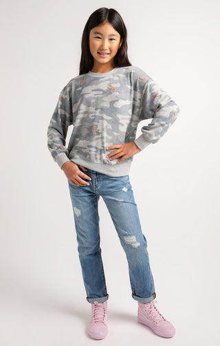Z Supply Girls Audrey Rose Camo Long Sleeve, Z Supply, Camo Tee, JAN23, Top, Tween Girl, tween girls, Tween Girls Clothing, Z Supply, Z Supply Girls, Z Supply Girls  Camo Long Sleeve, Z Suppl