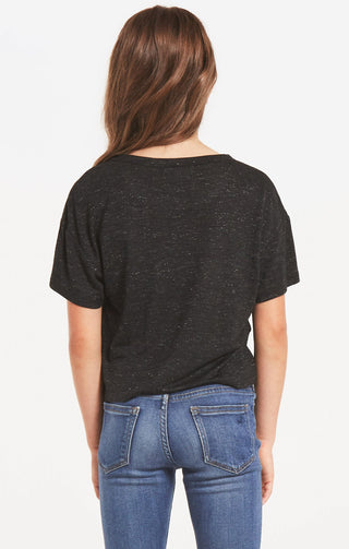 Z Supply Girls Nattie Sparkle Tee - Black, Z Supply, Camo Tee, JAN23, Top, Tween Girl, tween girls, Tween Girls Clothing, Z Supply, Z Supply Girls, Z Supply Girls Nattie Sparkle Tee - Black, 