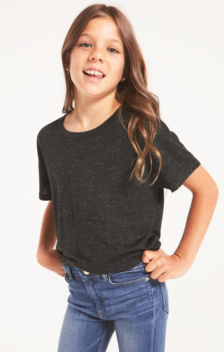 Z Supply Girls Nattie Sparkle Tee - Black, Z Supply, Camo Tee, JAN23, Top, Tween Girl, tween girls, Tween Girls Clothing, Z Supply, Z Supply Girls, Z Supply Girls Nattie Sparkle Tee - Black, 