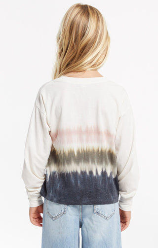 Z Supply Girls Kaiya Stripe Tie Dye L/S, Z Supply, JAN23, Kaiya Stripe Tie Dye Pullover, Top, Tween Girl, tween girls, Tween Girls Clothing, Z Supply, Z Supply Girls, Z Supply Girls Kaiya Str