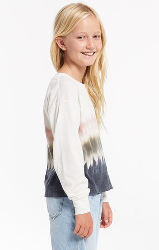 Z Supply Girls Kaiya Stripe Tie Dye L/S, Z Supply, JAN23, Kaiya Stripe Tie Dye Pullover, Top, Tween Girl, tween girls, Tween Girls Clothing, Z Supply, Z Supply Girls, Z Supply Girls Kaiya Str