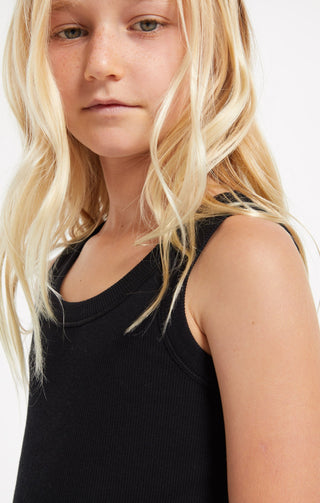 Z Supply Girls Oaklynn Rib Tank - Black, Z Supply, cf-size-large-12-14, cf-type-tee, cf-vendor-z-supply, CM22, JAN23, Top, Tween Girl, tween girls, Tween Girls Clothing, Z Supply, Z Supply Gi