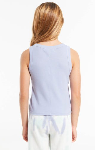 Z Supply Girls Oaklynn Rib Tank - Lavender Grey, Z Supply, JAN23, Top, Tween Girl, tween girls, Tween Girls Clothing, Z Supply, Z Supply Girls, Z Supply Girls Lavender Grey, Z Supply Girls Oa